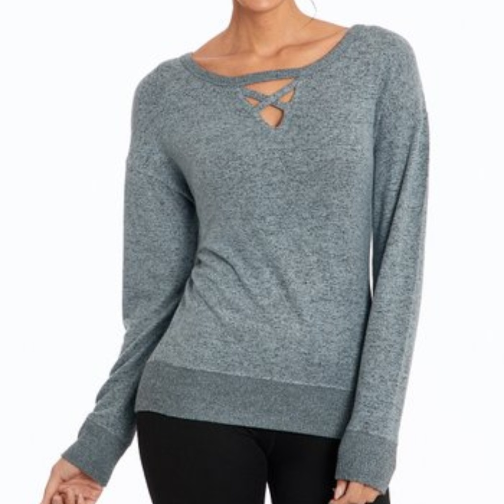 Heather Smoke Blue Enza Pullover
